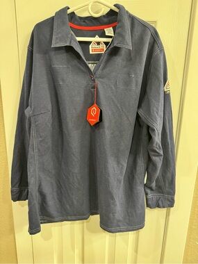 Women’s Navy Long-Sleeve FR Work Shirt